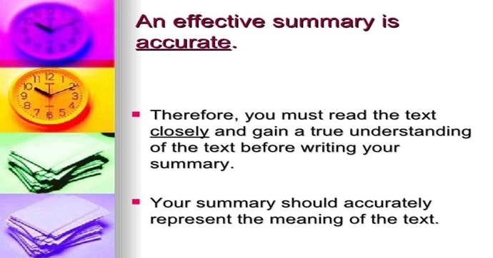 writing an effective summary assignment