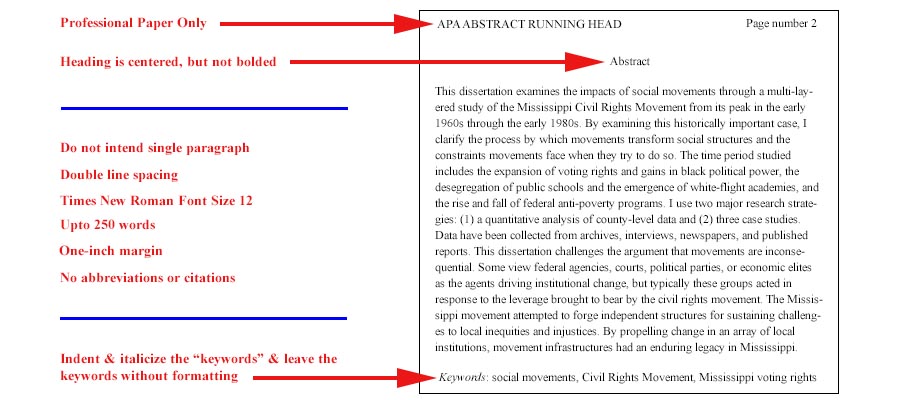 How To Write A Psychology Dissertation Abstract In Apa Format 